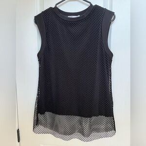 Zara armless mesh top with attached lining-black-size M US